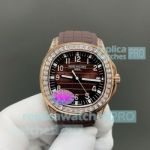 PP Factory Swiss Clone Patek Philippe Aquanaut 5167 Rose Gold Diamond Brown Watch 